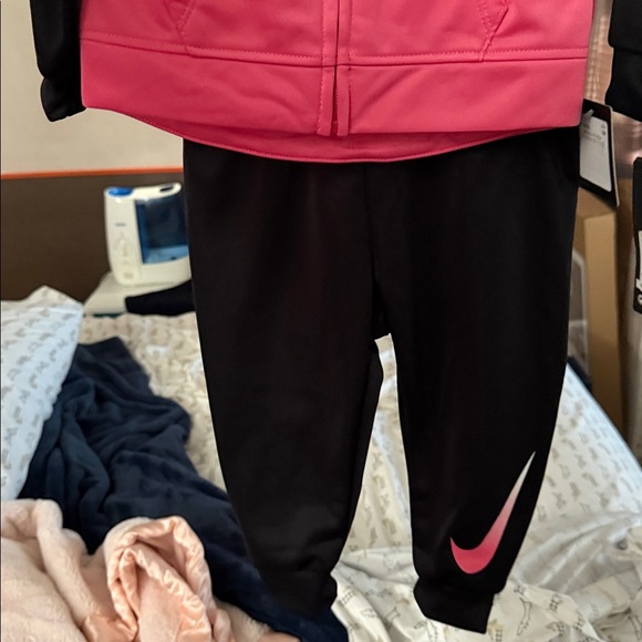 Nike Black and Pink Kids' Tracksuit - Picture 3 of 3